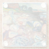 Edvard Munch - Shore met Red House Glazen Onderzetter (Achterkant)