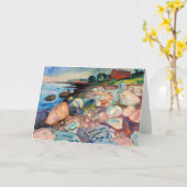 Edvard Munch - Shore met Red House Kaart (Gele Bloem)