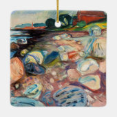 Edvard Munch - Shore met Red House Keramisch Ornament (Achterkant)