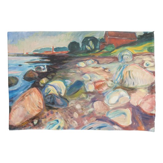 Edvard Munch - Shore met Red House Kussensloop (Voorkant)