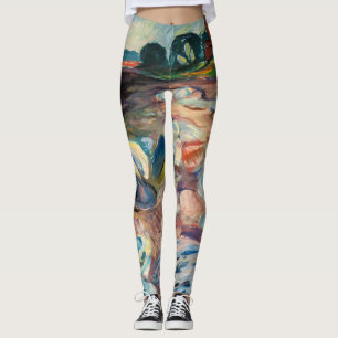 Edvard Munch - Shore met Red House Leggings