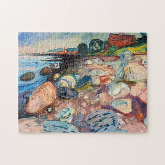 Edvard Munch - Shore met Red House Legpuzzel (Horizontaal)