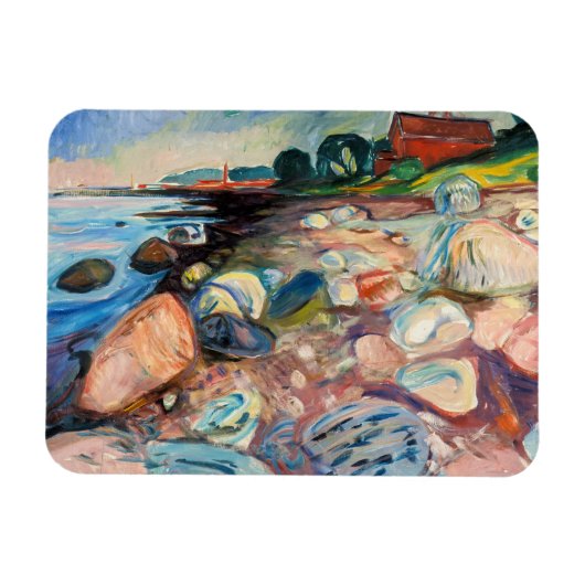 Edvard Munch - Shore met Red House Magneet (Horizontaal)