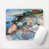 Edvard Munch Shore met Red House Muismat (Met muis)