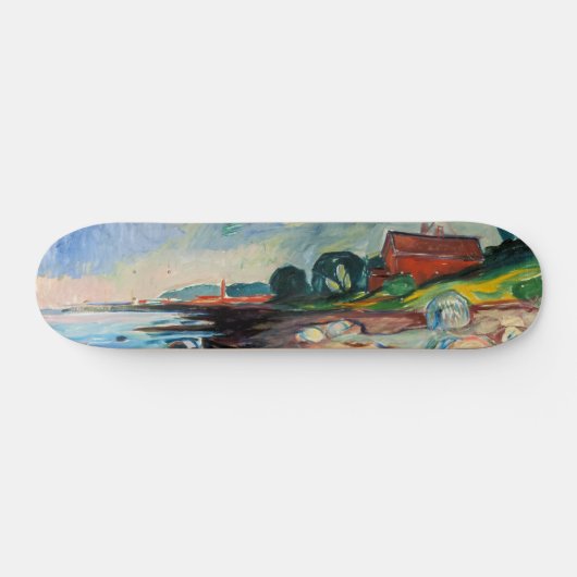 Edvard Munch - Shore met Red House Persoonlijk Skateboard (Horizontaal)