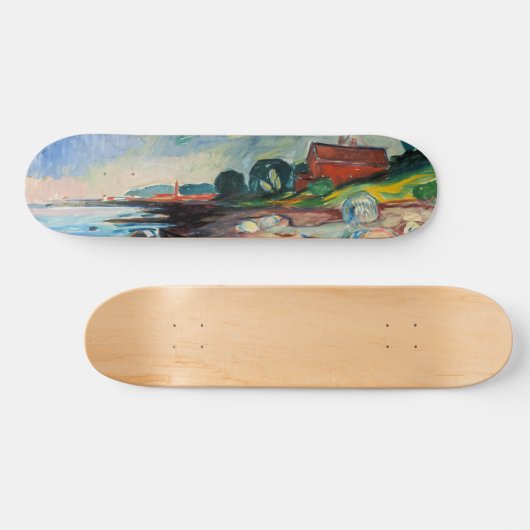 Edvard Munch - Shore met Red House Persoonlijk Skateboard (Horizontaal)