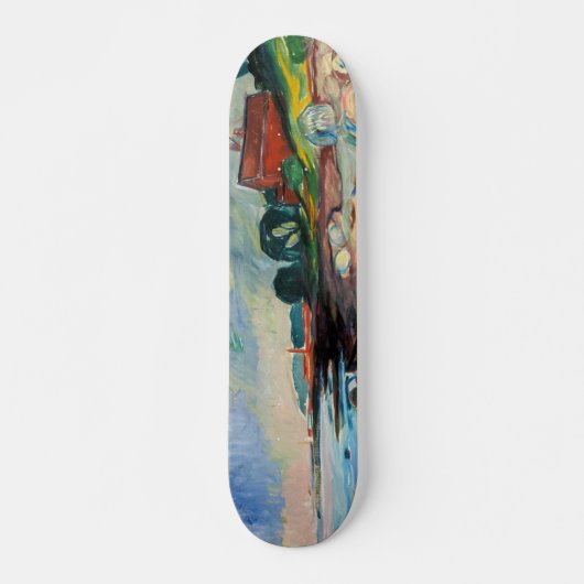 Edvard Munch - Shore met Red House Persoonlijk Skateboard (Voorkant)