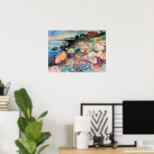 Edvard Munch - Shore met Red House Poster (Thuiskantoor)