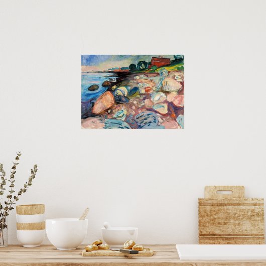 Edvard Munch - Shore met Red House Poster (Keuken)