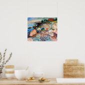 Edvard Munch - Shore met Red House Poster (Keuken)