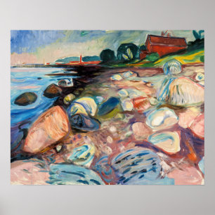 Edvard Munch - Shore met Red House Poster