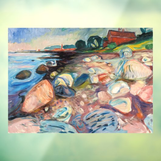 Edvard Munch - Shore met Red House Raamsticker (Vel 3)