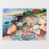Edvard Munch - Shore met Red House Raamsticker (Vel)
