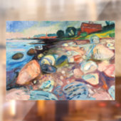 Edvard Munch - Shore met Red House Raamsticker (Vel 2)