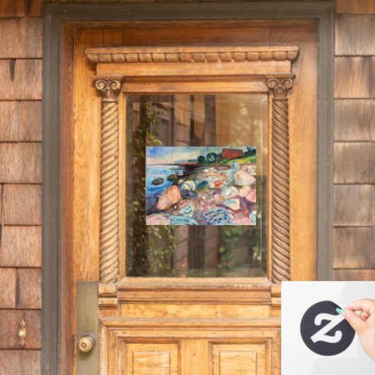 Edvard Munch - Shore met Red House Raamsticker (Huis Deur)