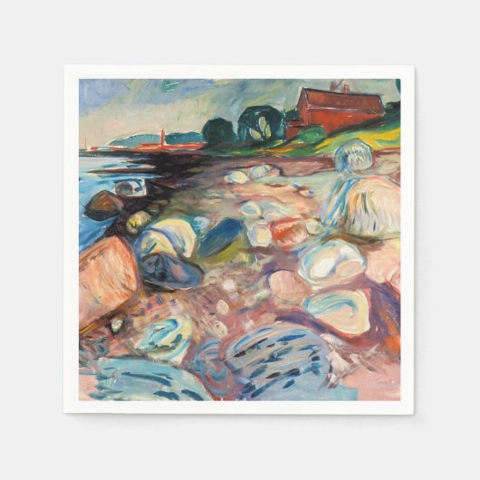 Edvard Munch - Shore met Red House Servet (Voorkant)