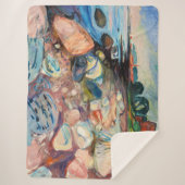 Edvard Munch - Shore met Red House Sherpa Deken (Voorkant)
