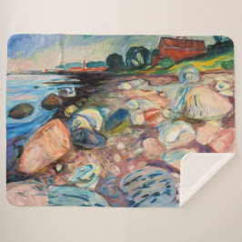Edvard Munch - Shore met Red House Sherpa Deken