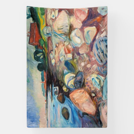 Edvard Munch - Shore met Red House Spandoek (Verticaal)