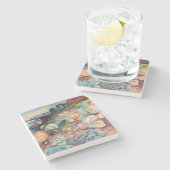 Edvard Munch - Shore met Red House Stenen Onderzetter (Zijkant)