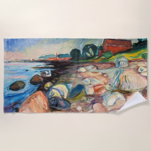 Edvard Munch - Shore met Red House Strandlaken (Voorkant)