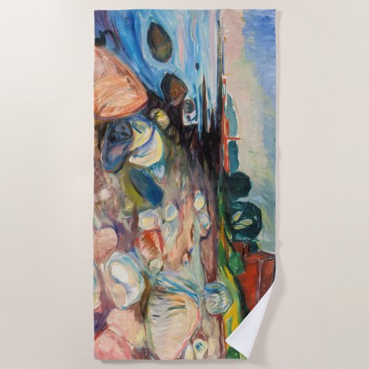 Edvard Munch - Shore met Red House Strandlaken (Voorkant)