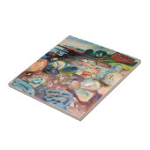 Edvard Munch - Shore met Red House Tegeltje (Zijkant)