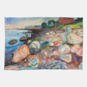 Edvard Munch - Shore met Red House Theedoek (Horizontaal)