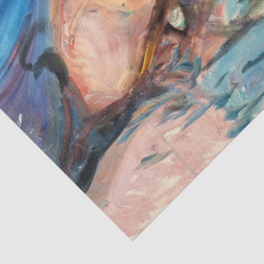 Edvard Munch - Shore met Red House Tissuepapier (Detail)