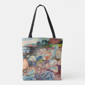 Edvard Munch - Shore met Red House Tote Bag (Achterkant)