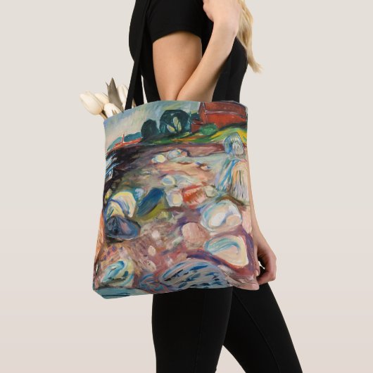 Edvard Munch - Shore met Red House Tote Bag (Dichtbij)