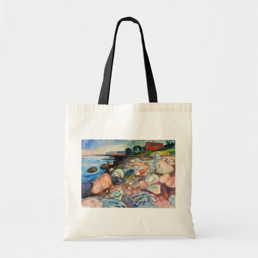 Edvard Munch - Shore met Red House Tote Bag (Voorkant)