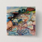 Edvard Munch - Shore met Red House Vierkante Button 5,1 Cm (Voorkant)