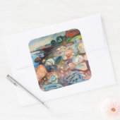 Edvard Munch - Shore met Red House Vierkante Sticker (Envelop)