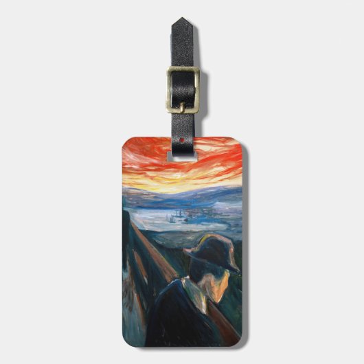 Edvard Munch - Sick Mood op zonsondergang, wanhoop Bagagelabel (Voorkant verticaal)