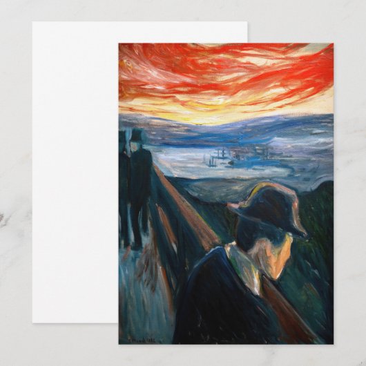 Edvard Munch - Sick Mood op zonsondergang, wanhoop Bedankkaart (Voorkant / Achterkant)
