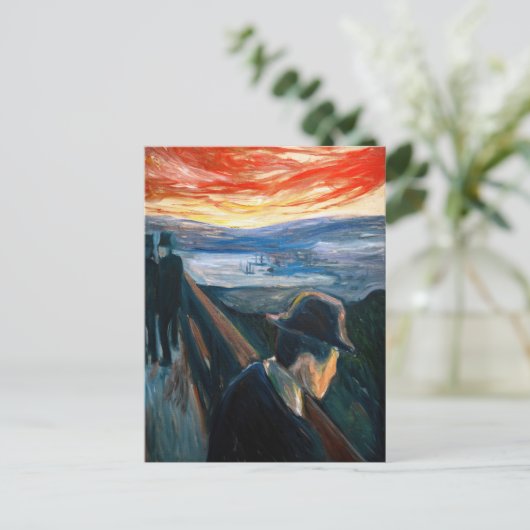 Edvard Munch - Sick Mood op zonsondergang, wanhoop Briefkaart (Staand voorkant)