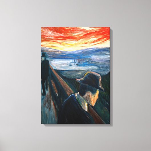 Edvard Munch - Sick Mood op zonsondergang, wanhoop Canvas Afdruk (Voorkant)