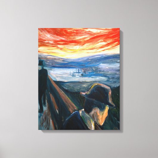 Edvard Munch - Sick Mood op zonsondergang, wanhoop Canvas Afdruk (Voorkant)