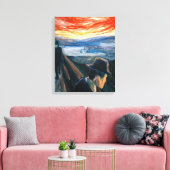 Edvard Munch - Sick Mood op zonsondergang, wanhoop Canvas Afdruk (Insitu (Woonkamer))
