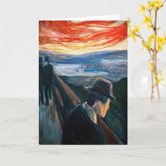 Edvard Munch - Sick Mood op zonsondergang, wanhoop Kaart (Gele Bloem)