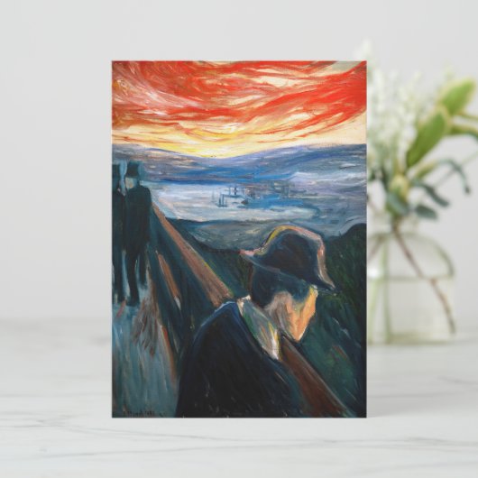 Edvard Munch - Sick Mood op zonsondergang, wanhoop Kaart (Staand voorkant)