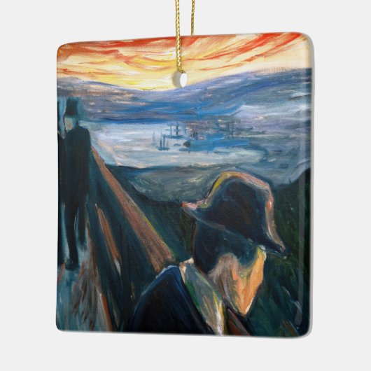 Edvard Munch - Sick Mood op zonsondergang, wanhoop Keramisch Ornament (Links)