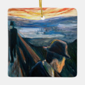 Edvard Munch - Sick Mood op zonsondergang, wanhoop Keramisch Ornament (Voorkant)