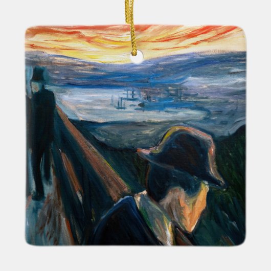Edvard Munch - Sick Mood op zonsondergang, wanhoop Keramisch Ornament (Voorkant)