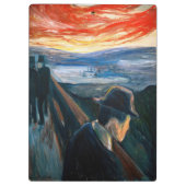Edvard Munch - Sick Mood op zonsondergang, wanhoop Klembord (Achterkant)