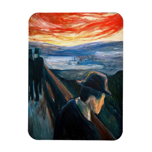 Edvard Munch - Sick Mood op zonsondergang, wanhoop Magneet (Verticaal)