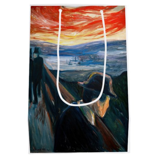 Edvard Munch - Sick Mood op zonsondergang, wanhoop Medium Cadeauzakje (Achterkant)