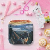 Edvard Munch - Sick Mood op zonsondergang, wanhoop Papieren Bordje (Feest)