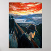 Edvard Munch - Sick Mood op zonsondergang, wanhoop Poster (Voorkant)